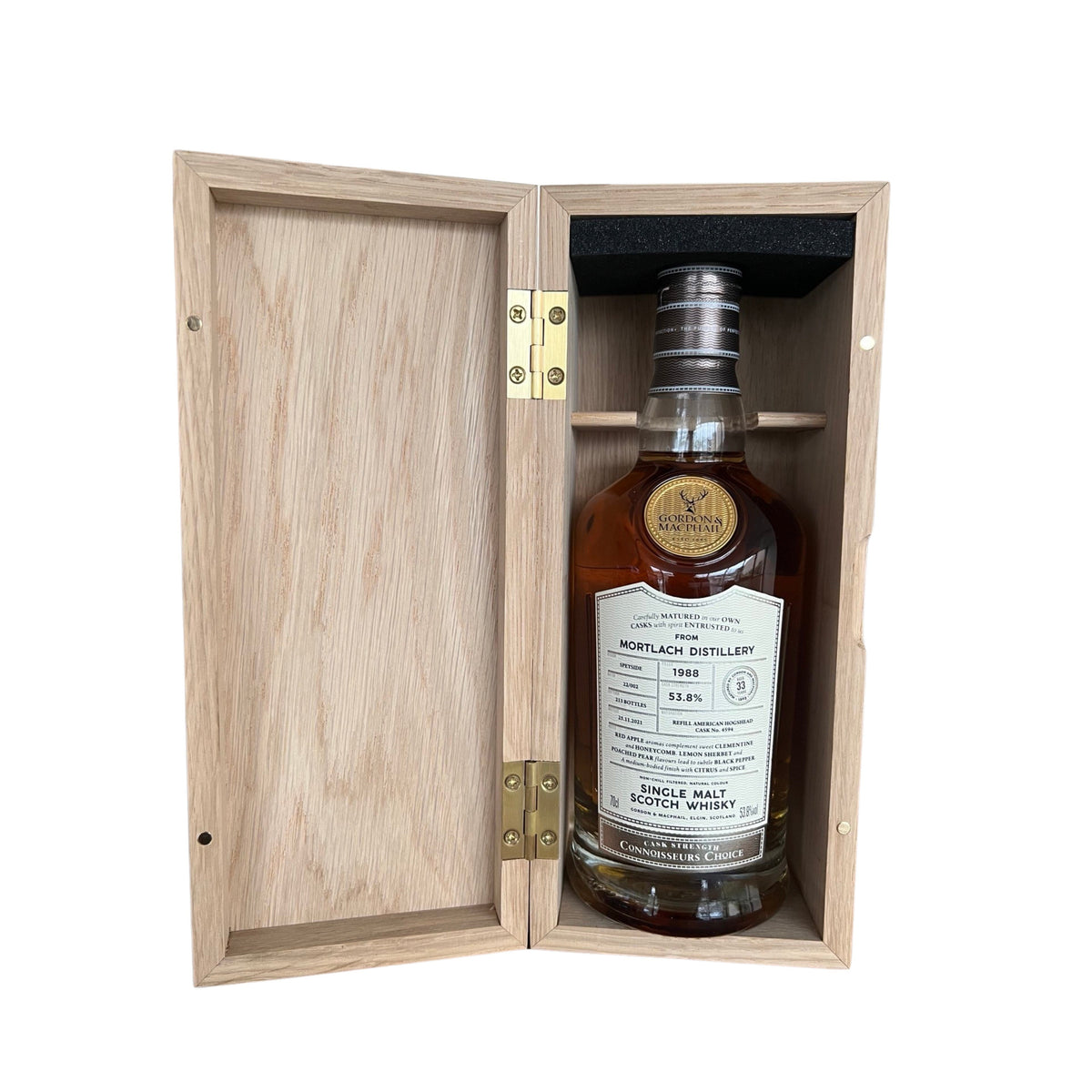 1988 Gordon & Macphail Connoisseurs Choice Mortlach 33 Year Old Cask Strength Single Malt Scotch Whisky 700ml