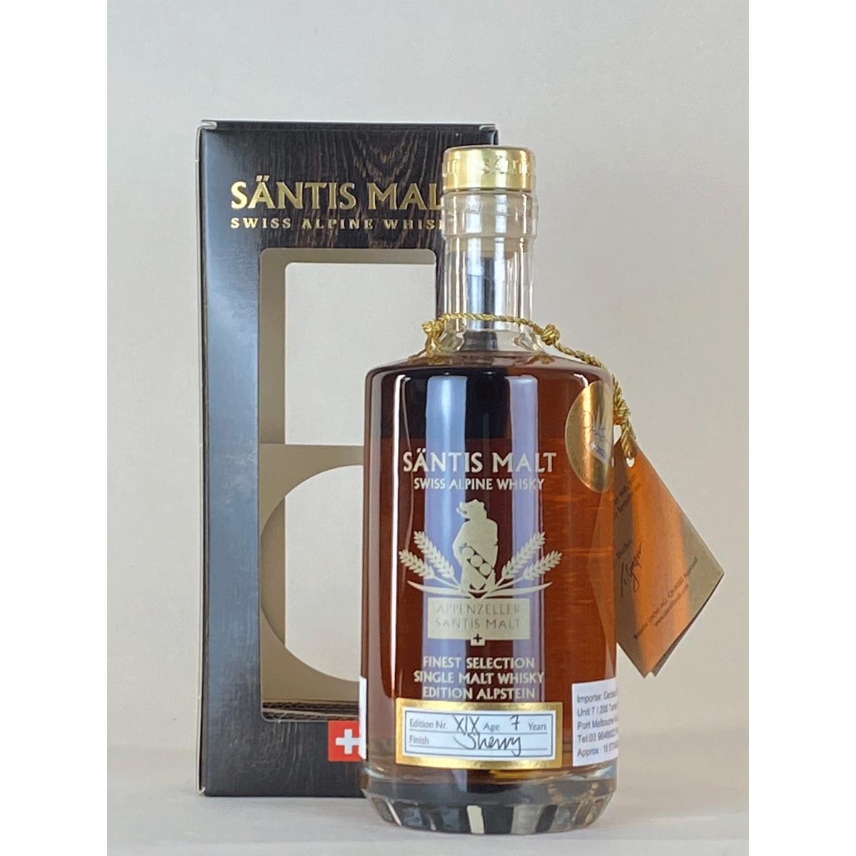 SANTIS ALPSTEIN XIX Sherry Cask Finish Swiss Alpine Whiskey 500ml