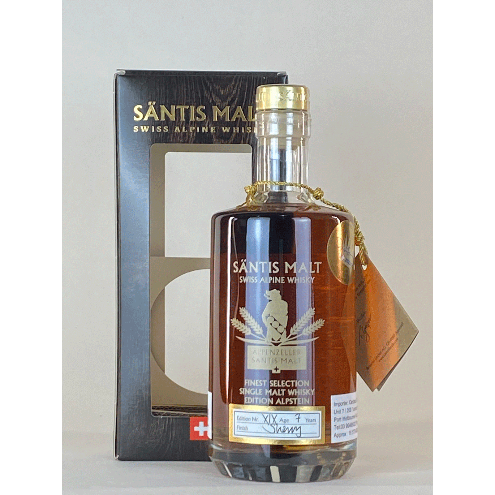 SANTIS ALPSTEIN XIX Sherry Cask Finish Swiss Alpine Whiskey 500ml SANTIS ALPSTEIN XIX Sherry Cask Finish Swiss Alpine Whiskey 500ml