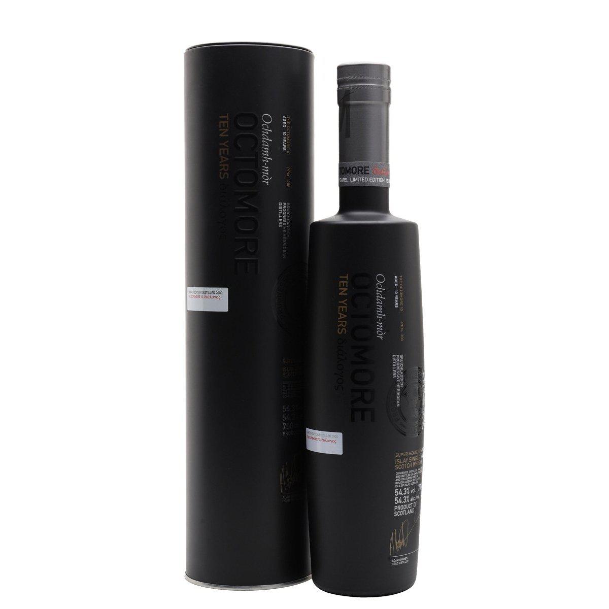 Bruichladdich Octomore 10 Years Old 2009 4th Edition Limited Edition Super Heavily Peated Islay Single Malt Scotch Whisky 700ml