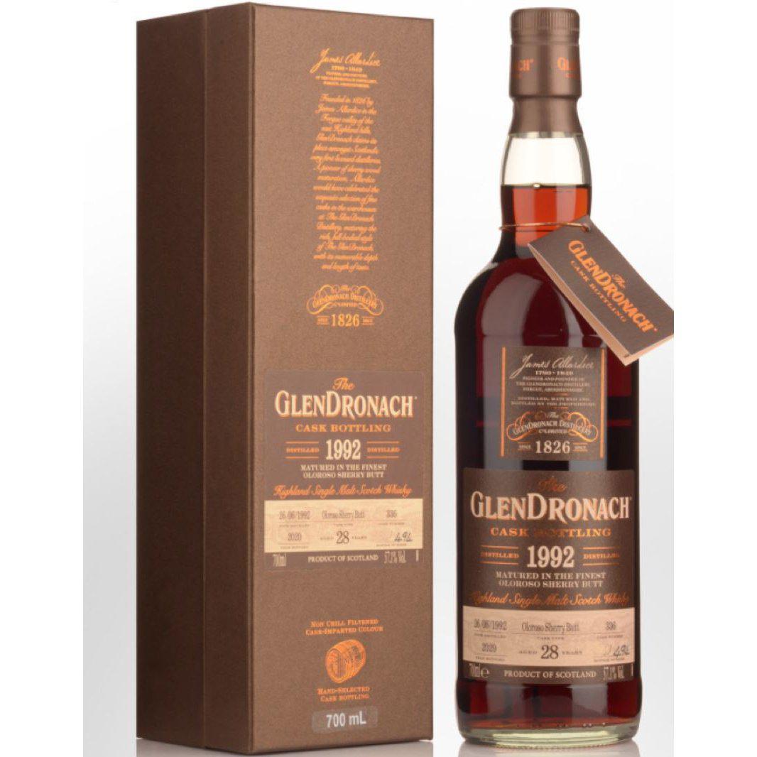1992 Glendronach Single Cask No.336 Oloroso Sherry Butt Cask Strength 28 Year Old Single Malt Scotch Whisky 700ml