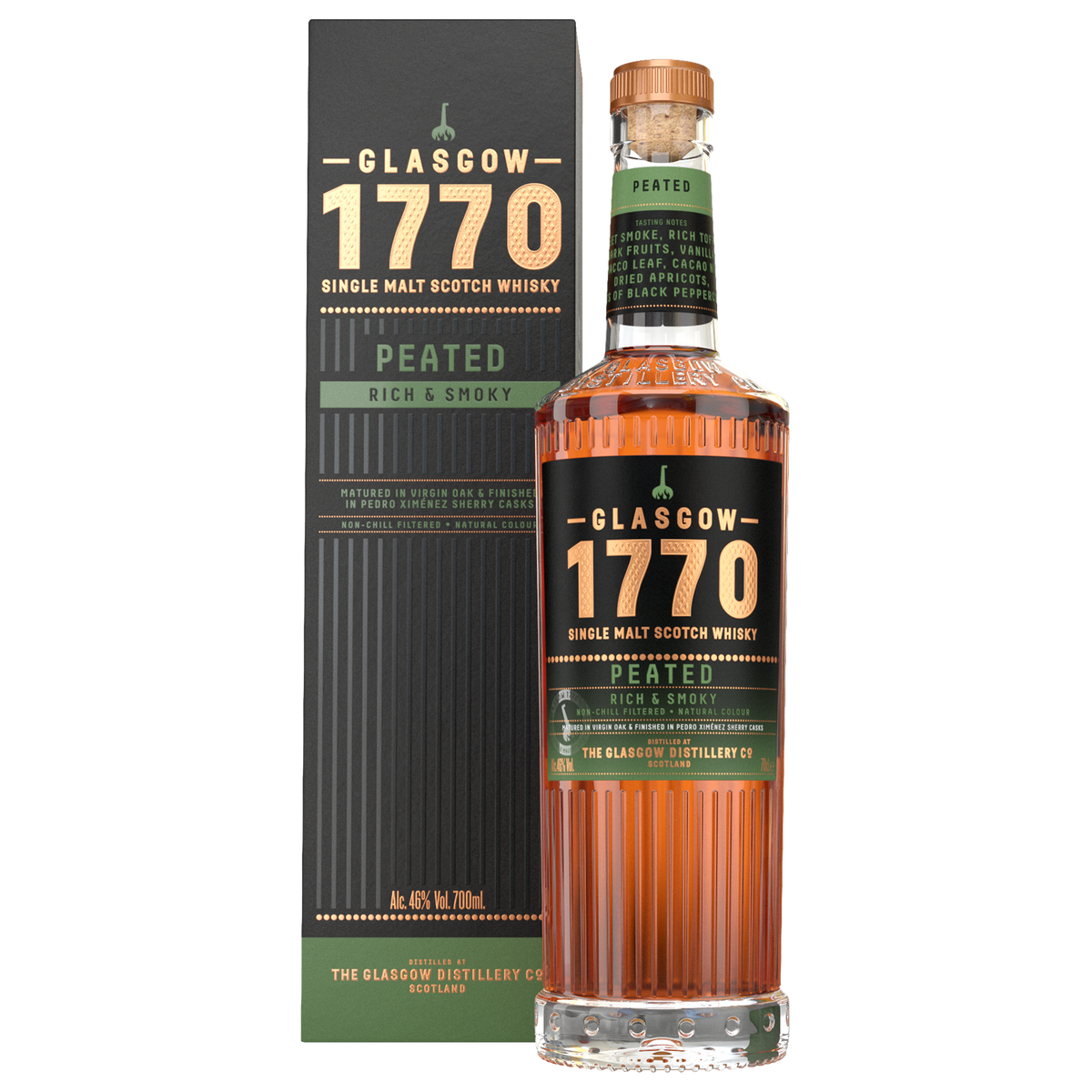 Glasgow 1770 Single Malt Scotch Whisky Peated 700ml