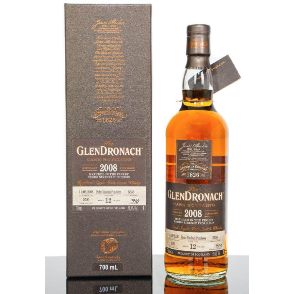 2008 Glendronach Single Cask No.8558 Pedro Ximenez Sherry Puncheon Cask Strength 12 Year Old Single Malt Scotch Whisky 700ml