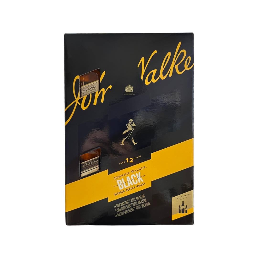 Johnnie Walker Black Label Gold Label and Double Black Miniatures Gift Set