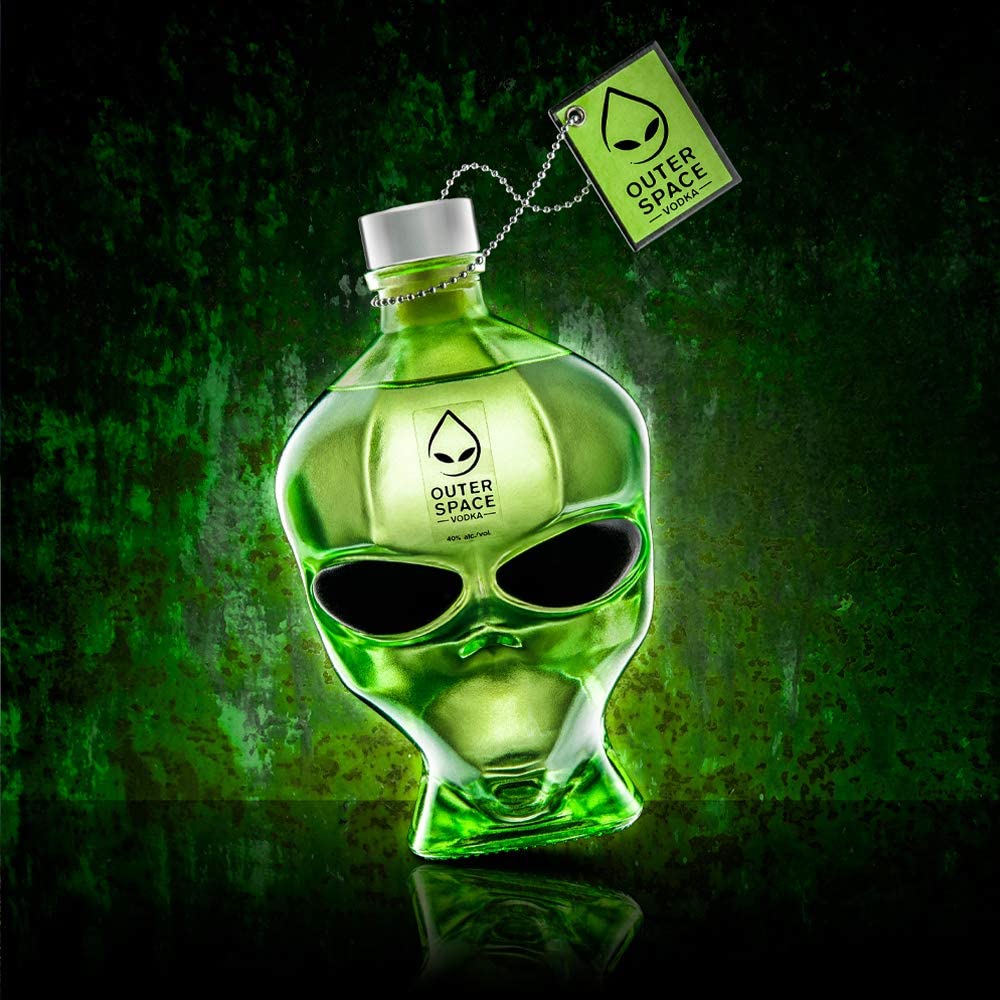 Outerspace Alien Head Chrome Edition Vodka 700ml