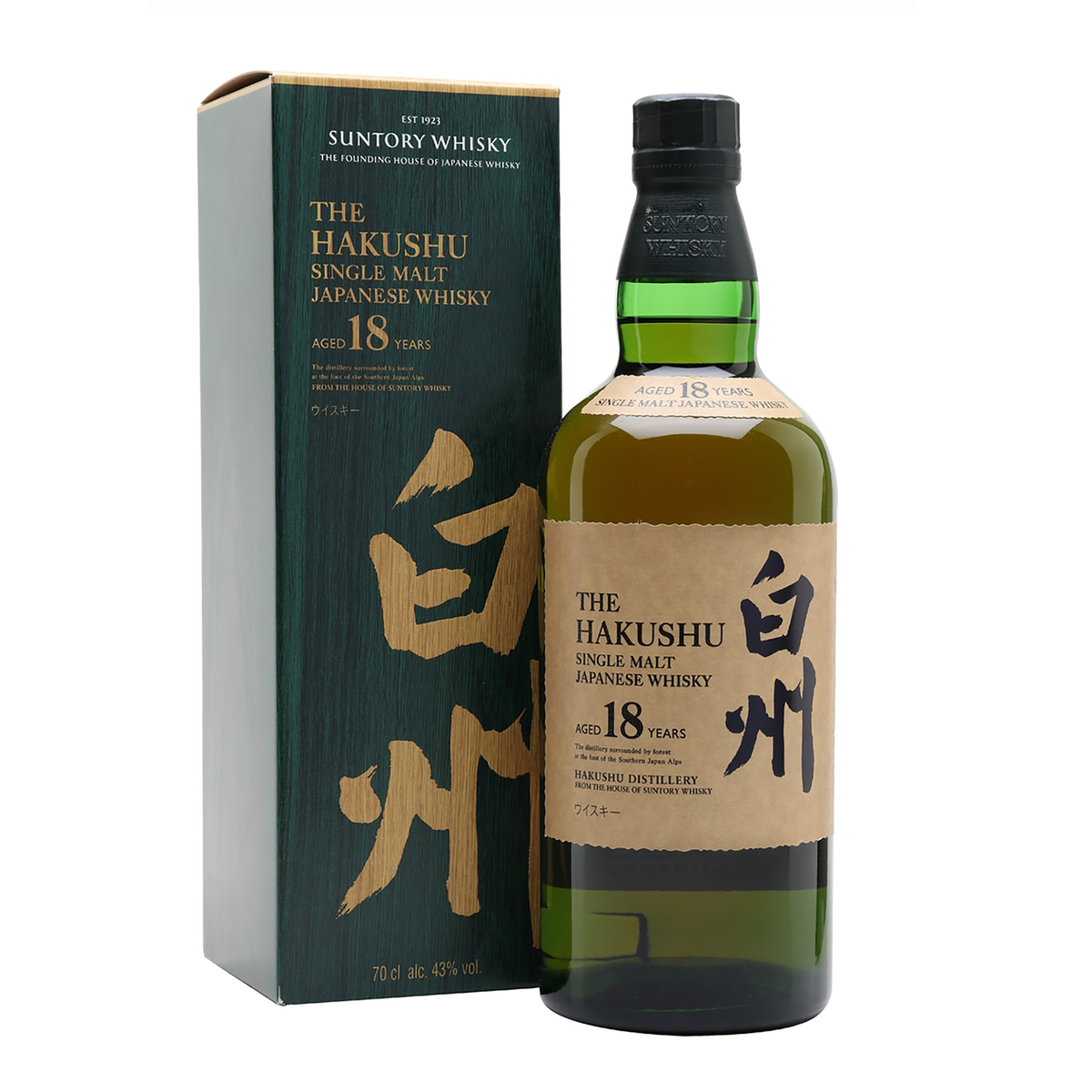 Hakushu 18 Year Old Single Malt Japanese Whisky 700ml
