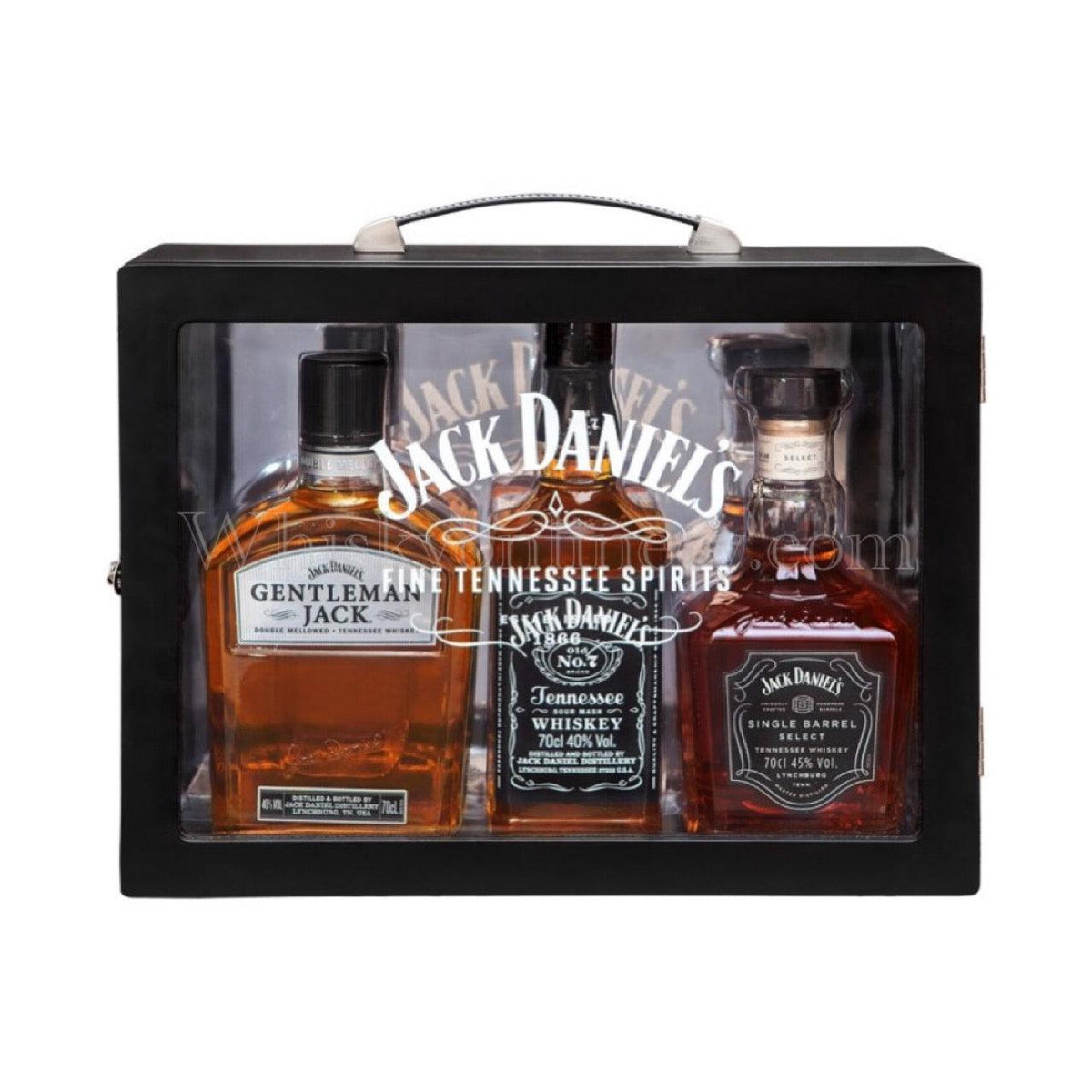 Jack Daniel's Family of Brands Wooden Gift Pack with Glass Case 700ml