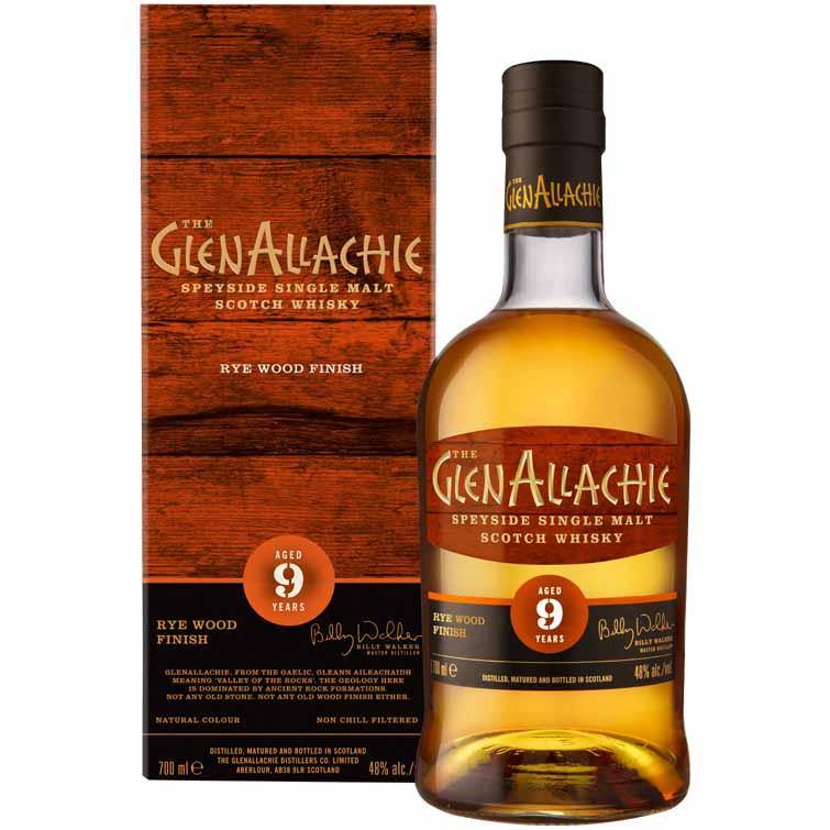 GlenAllachie 9 Year Old Rye Wood Finish Single Malt Scotch Whisky 700ml