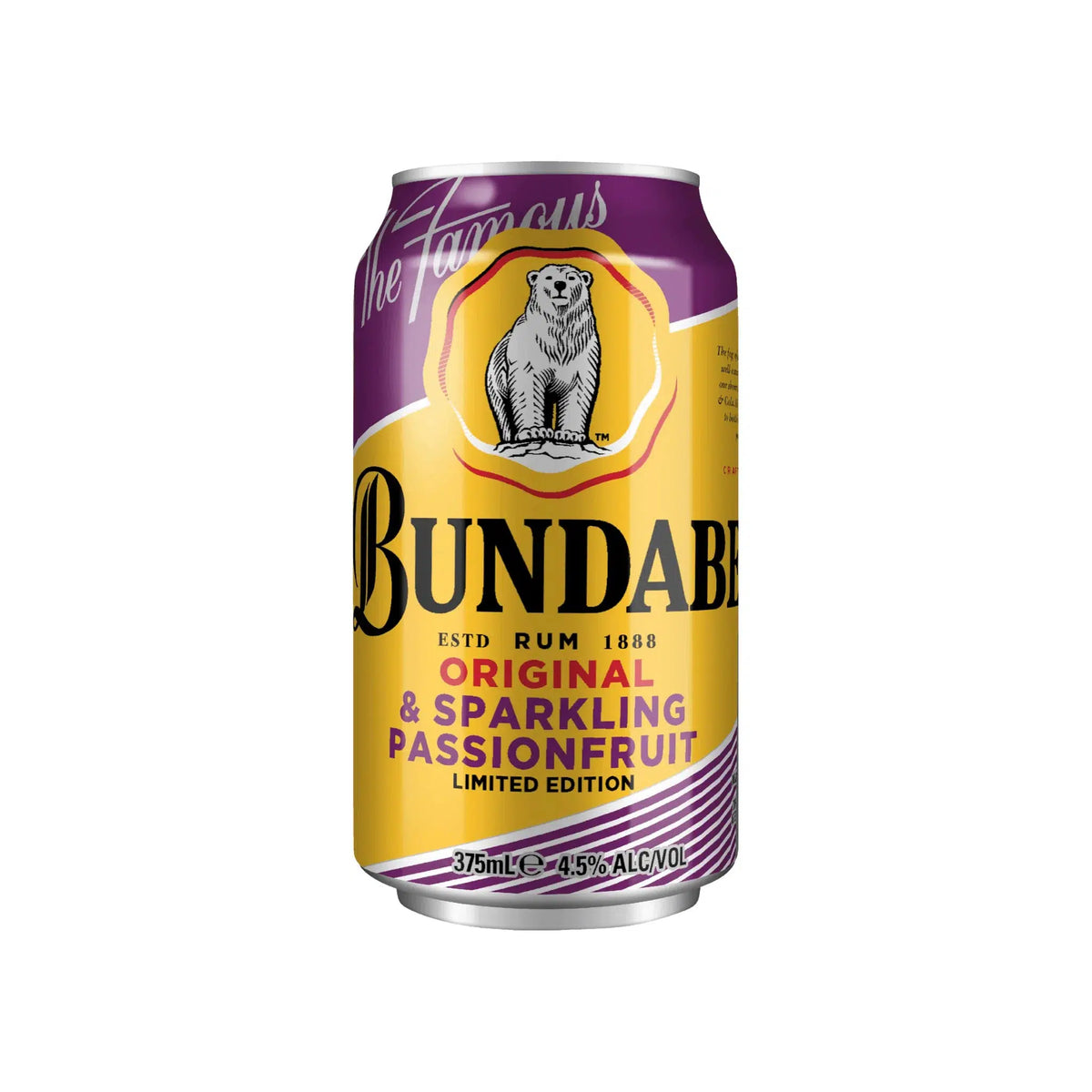 Bundaberg Original Rum & Sparkling Passionfruit Limited Edition Cans 375ml