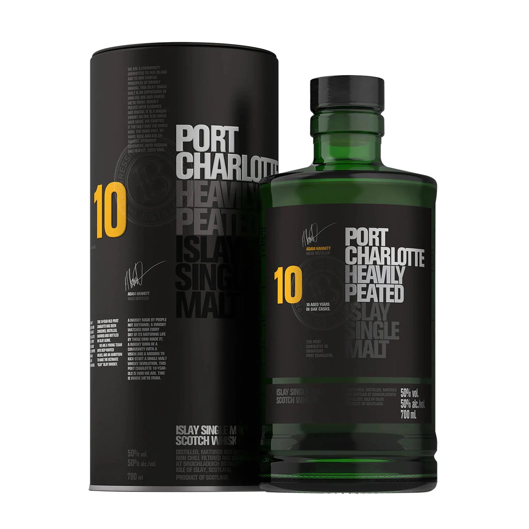 Bruichladdich Port Charlotte 10 Year Old Heavily Peated Islay Single Malt Scotch Whisky 700ml