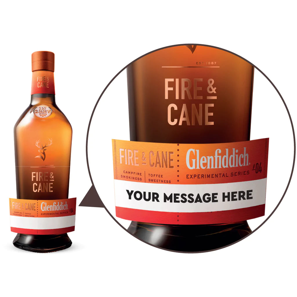 Glenfiddich Fire & Cane Single Malt Scotch Whisky Personalised Label 700ml