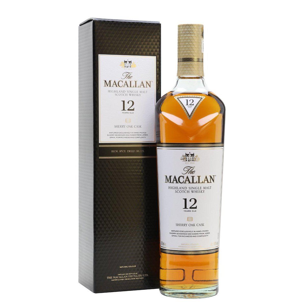 The Macallan 12 Year Old Sherry Cask Single Malt Scotch Whisky 700ml