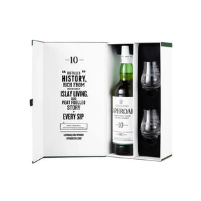 Laphroaig 10 Year Old + 2 Glasses Gift Pack Single Malt Scotch 700ml