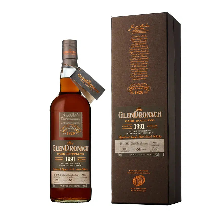 The Glendronach 1991 Single Cask #7708 Batch 19 29 Year Old Single Malt Scotch Whisky 700ml
