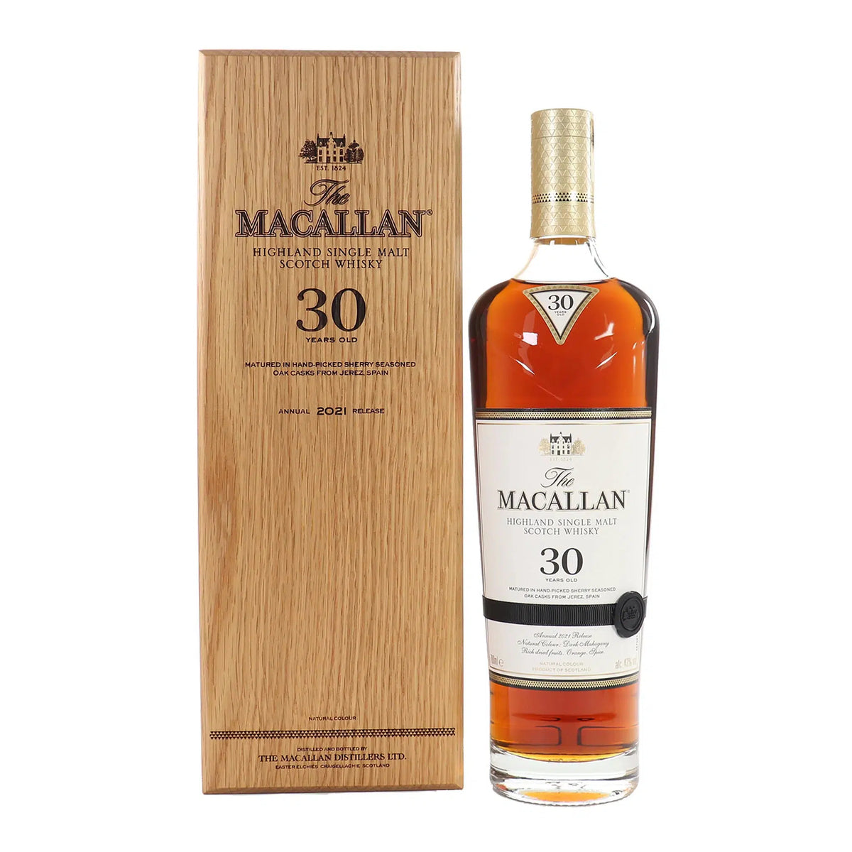 The Macallan 30YO Sherry Oak (2021) Single Malt Whisky 700ml